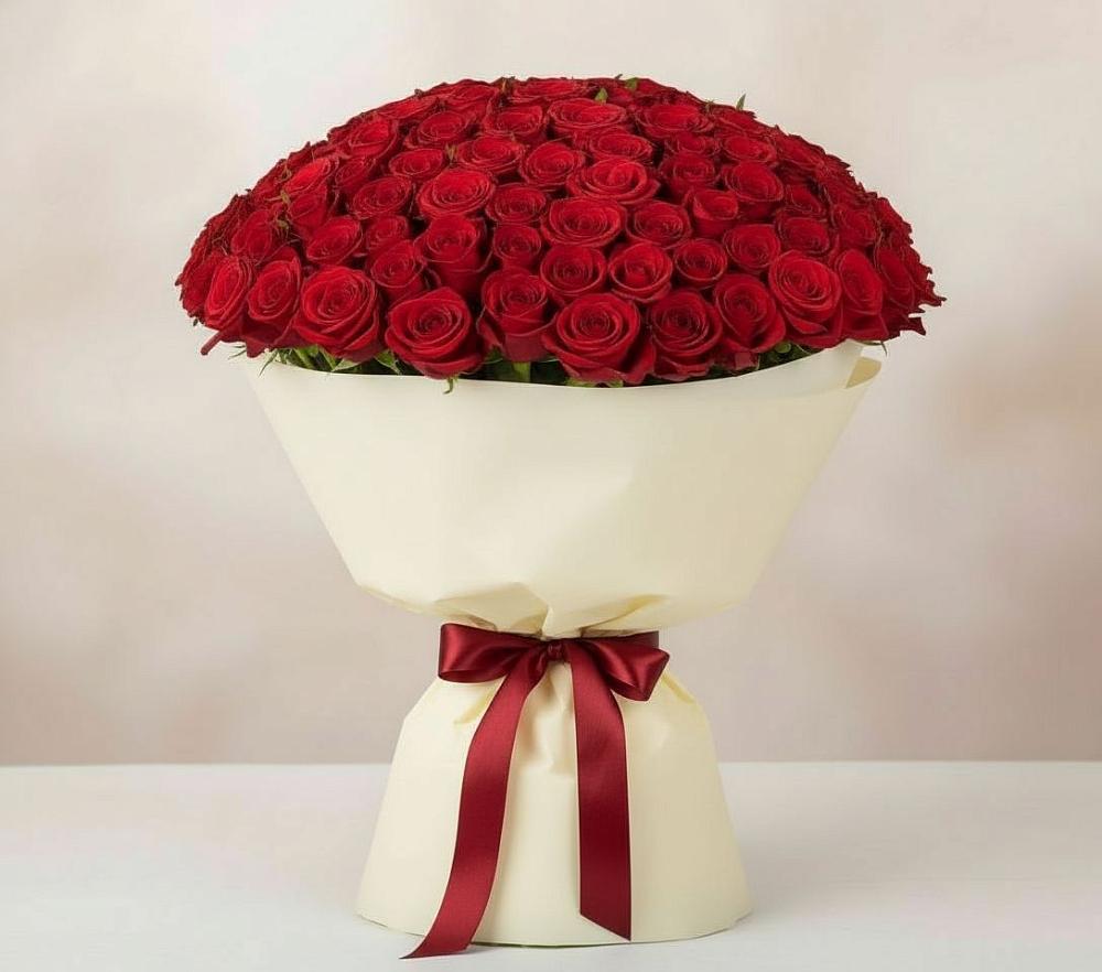 Букет 101 Красная роза Милано в Гурийской