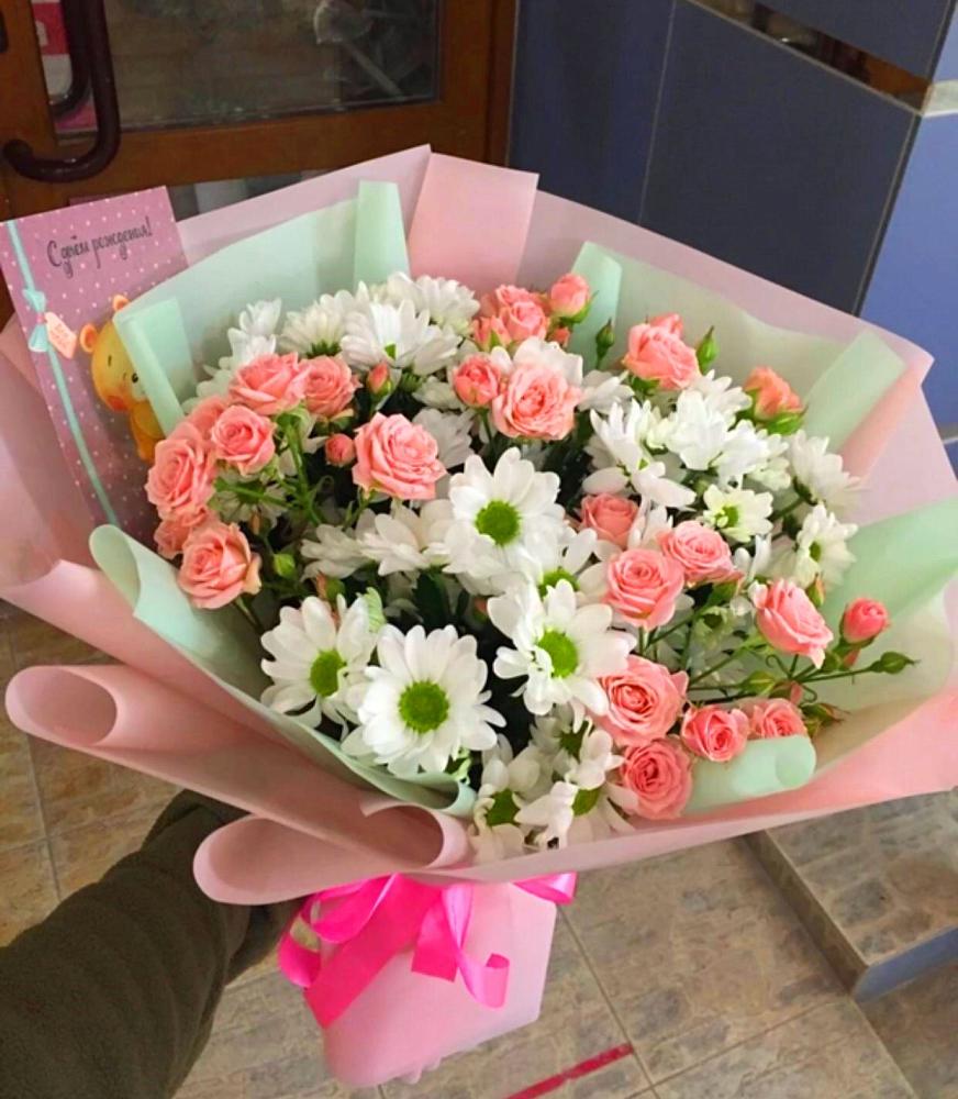 Букет цветов из: Розы и Хризантемы в Гурийской