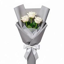 Букет 3 белые розы #REPLACE_PRED# Гурийской