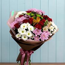 Букет цветов из:  Розы, Хризантемы и Альстромерии в Гурийской