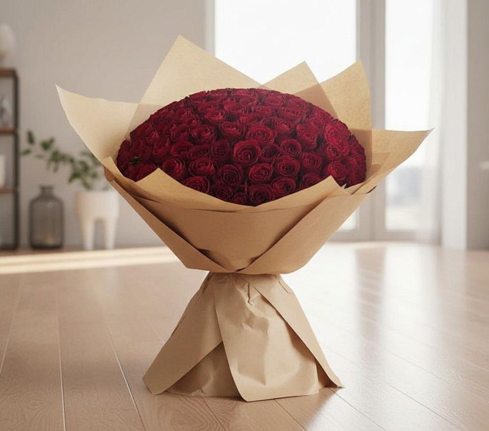 Букет 101 Красная роза в Гурийской