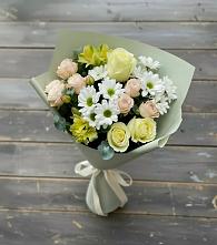 Букет цветов из:  Альстромерии, Розы и Хризантемы #REPLACE_PRED# Гурийской