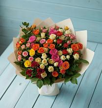 Букет Микс из разноцветных кустовых роз #REPLACE_PRED# Гурийской